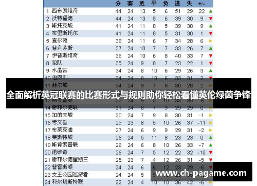 全面解析英冠联赛的比赛形式与规则助你轻松看懂英伦绿茵争锋